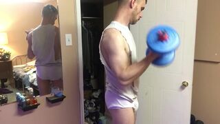 Jock Works Out in Tighty Whities and Slowly Strips - 5 image