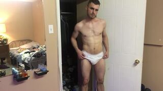 Jock Works Out in Tighty Whities and Slowly Strips - 9 image