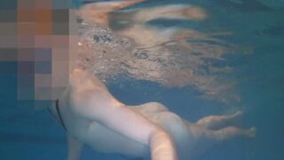 Naked swim and cum with metal cockring and plug - 11 image