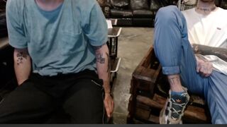 Two bros showing off their dicks and ass together on cam