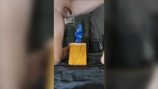 Bouncing on my two fantasy DIldos while fingering and trying to fist my ass - 5 image