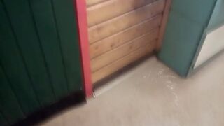 WANK cum PUBLIC TOILET naked - 1 image