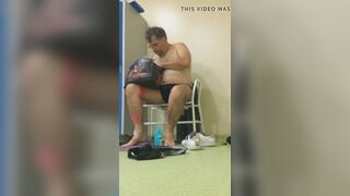 Chubby daddy in locker room - 2 image