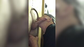 Homemade glory hole huge cock sucking cum swallowing 8