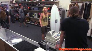 Pawnbrokers bang straight surfer in threeway