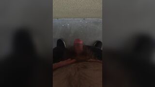 Flabby Bellied Dad Goes Outside and Jerks His Little Cock - 5 image