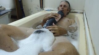 Giving Jackson a bath