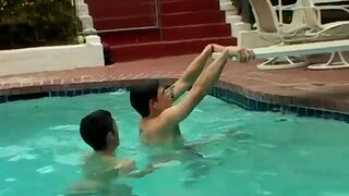 Sexy twink bareback boys on psp and gay men thongs having Kaleb s Pissy Pool Party
