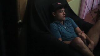 I spy my step bro from the window masturbating in home - 3 image