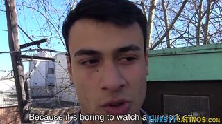 Cock tugging amateur latino facialized - 2 image