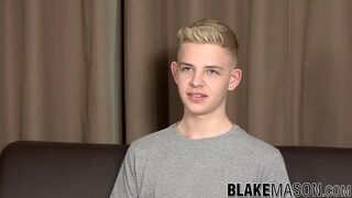 Twink blond Alex Silvers interview and masturbation cumshot - 2 image
