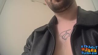 Straight stud with a manly beard jerking off until he cums