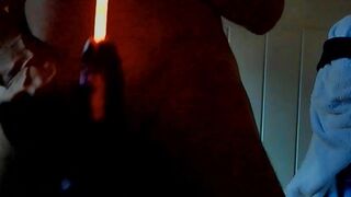 naked slave sounding a 11mm light stick in peehole deep - 5 image