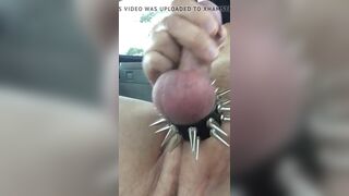 New Spiked Cock Ring In Public Parking Lot - 2 image