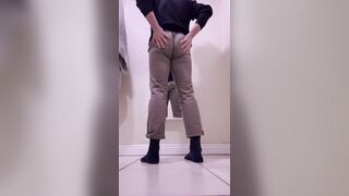 Khaki pants bulge & finger my hairy hole - 3 image