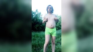 Naked walk at dawn after Rain. part 1