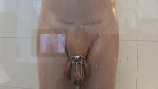 Old Clip from 2018: Taking a Shower in Chastity - 6 image