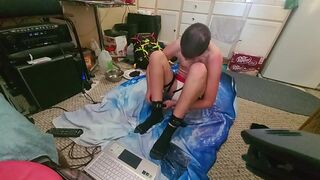 diapered hogtie on floor - 11 image