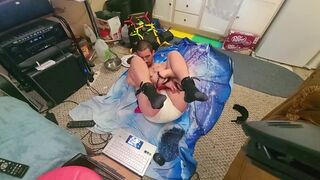 diapered hogtie on floor - 4 image