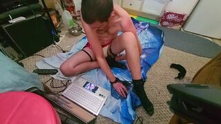 diapered hogtie on floor - 7 image