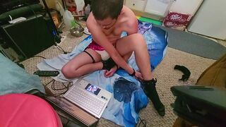 diapered hogtie on floor - 8 image