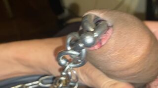 Longest chained Pierced cock ever Masturbation Part III - 1 image