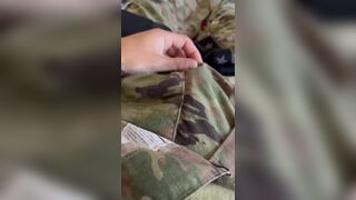 Just an Army Soldier Rubbing His Cock Through His Ocps Military Uniform - 11 image