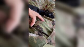 Just an Army Soldier Rubbing His Cock Through His Ocps Military Uniform - 6 image