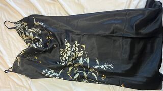 Cumming on silk nightie - 1 image