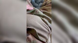 Soldier jerks his hard cock in uniform dripping precum with hot cum shot - 11 image