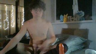 Cute teen boy vapes while fucking his ass