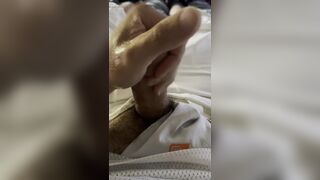 Horny soldier in football uniform jerks off with second load in a row!