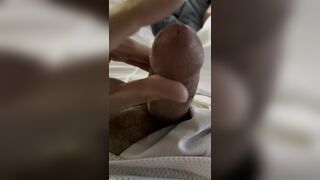 Horny soldier in football uniform jerks off with second load in a row!