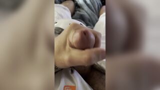 Army solider - in football uniform - jerks off and shoots cum all over his cup! wearing cleats!