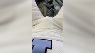 Army solider - in football uniform - jerks off and shoots cum all over his cup! wearing cleats!