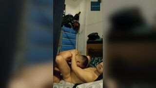 Straight muscle handsome pinoy fuck inexperienced twinks at bathroom - 4 image