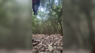 Naked outdoors during a cycling ride jerking off and cumming - 11 image