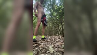 Naked outdoors during a cycling ride jerking off and cumming - 12 image
