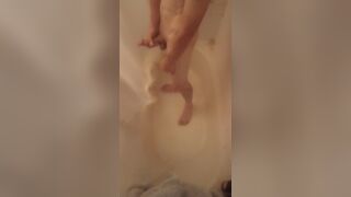 Straight guy jerking off in the shower. Cumshot at end - 3 image