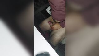 Masturbation with ejaculations on the desk - 7 image