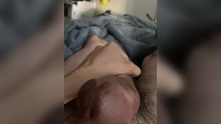 Jerking off while I watch porn huge cumshot
