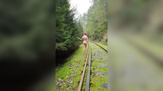 Abandoned train tracks? Including pissing.