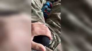 Jerking off and being horny in my army uniform - shooting a nice hot creamy load!