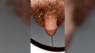 Nice little piss with a little bushy dick - 3 image