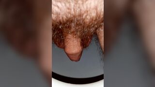 Nice little piss with a little bushy dick - 4 image