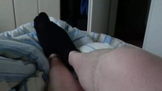 Wanking with a Black Stinky Sock - 1 image