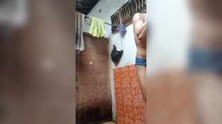 asian boy bathing naked in bathroom with cold water. her body is petite and sexy, her skin is brown and smooth.