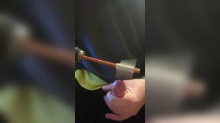 Handjob with cock slapper