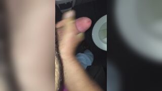 Wank and cumshot with stranger in Zurich airport bathroom
