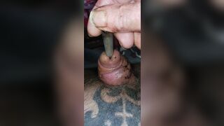 Jerking off the cock head and shaft and finger fucking in the urethra that has as split in half - 13 image